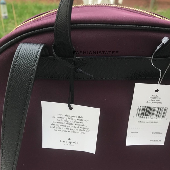 Kate spade Bradley Wilson LARGE deep plum backpack - Picture 5 of 8